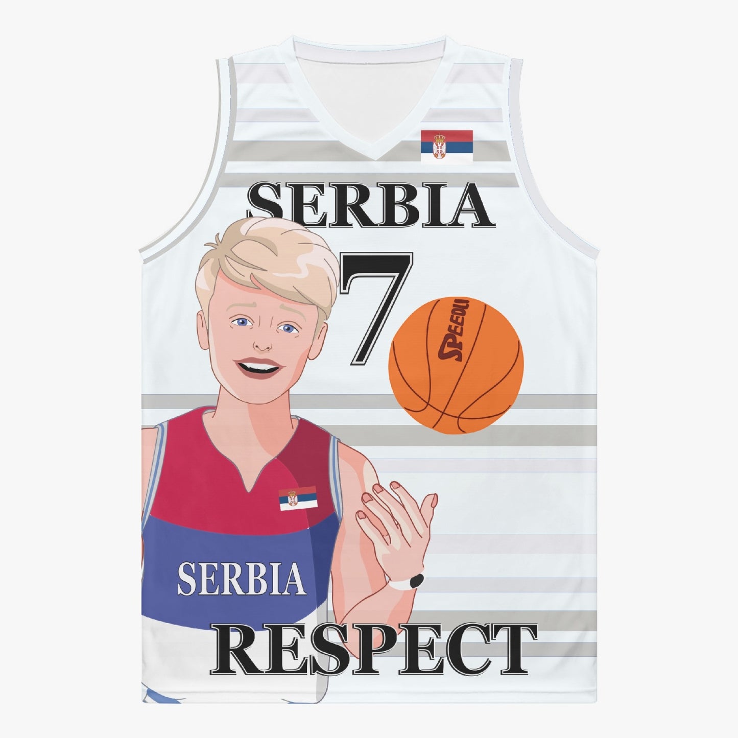 Basketball Jersey GLOBAL FREEDOM UNITED COUPLE EDITION SERBIA MEN V2 7