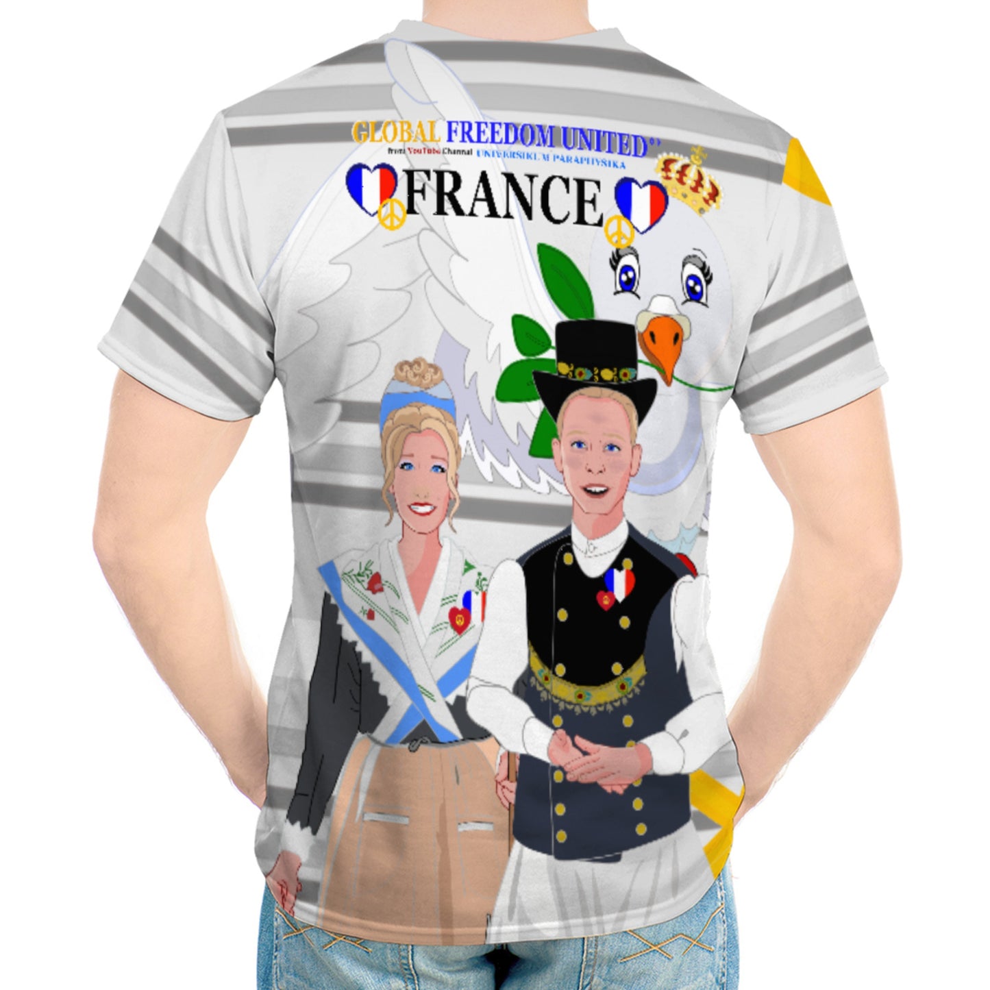 Men´s T-shirt GLOBAL FREEDOM UNITED© Couple French Yellow