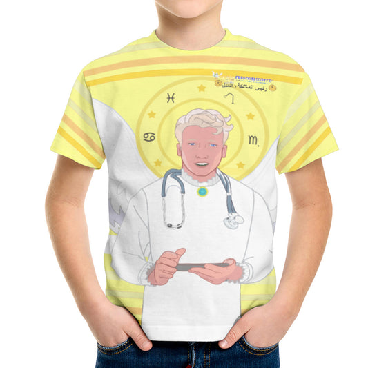 Kid´s T-shirt GLOBAL FREEDOM UNITED© Archangel Rafael Arabic Yellow
