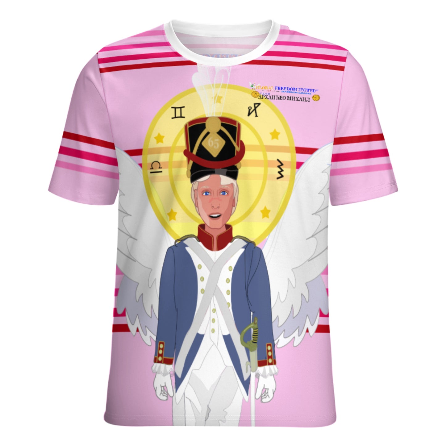 Women´s T-shirt  GLOBAL FREEDOM UNITED© Archangel Michael Serbia V3 Pink1
