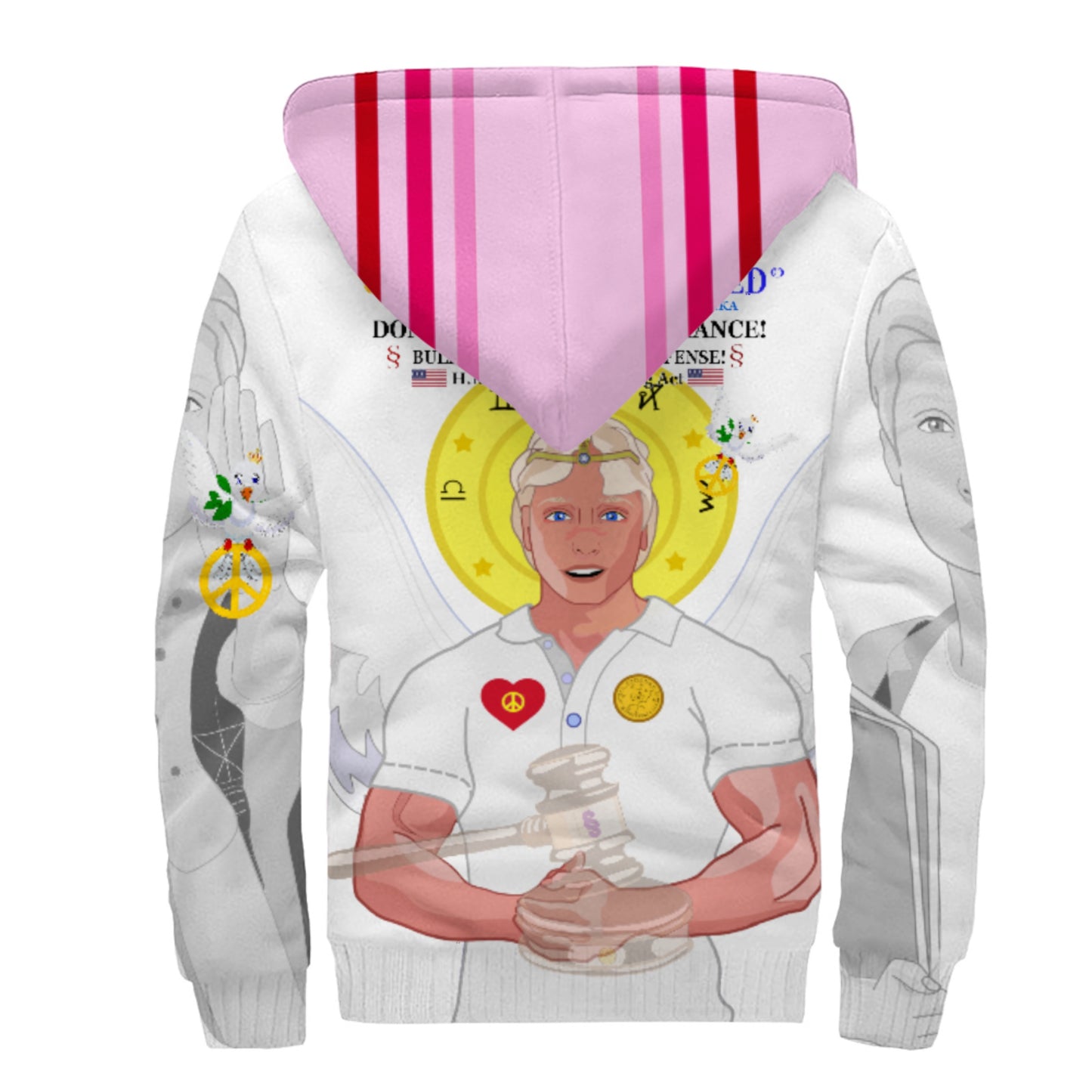 Plush Hoodie GLOBAL FREEDOM UNITED© Anti Bullying Women USA Pink