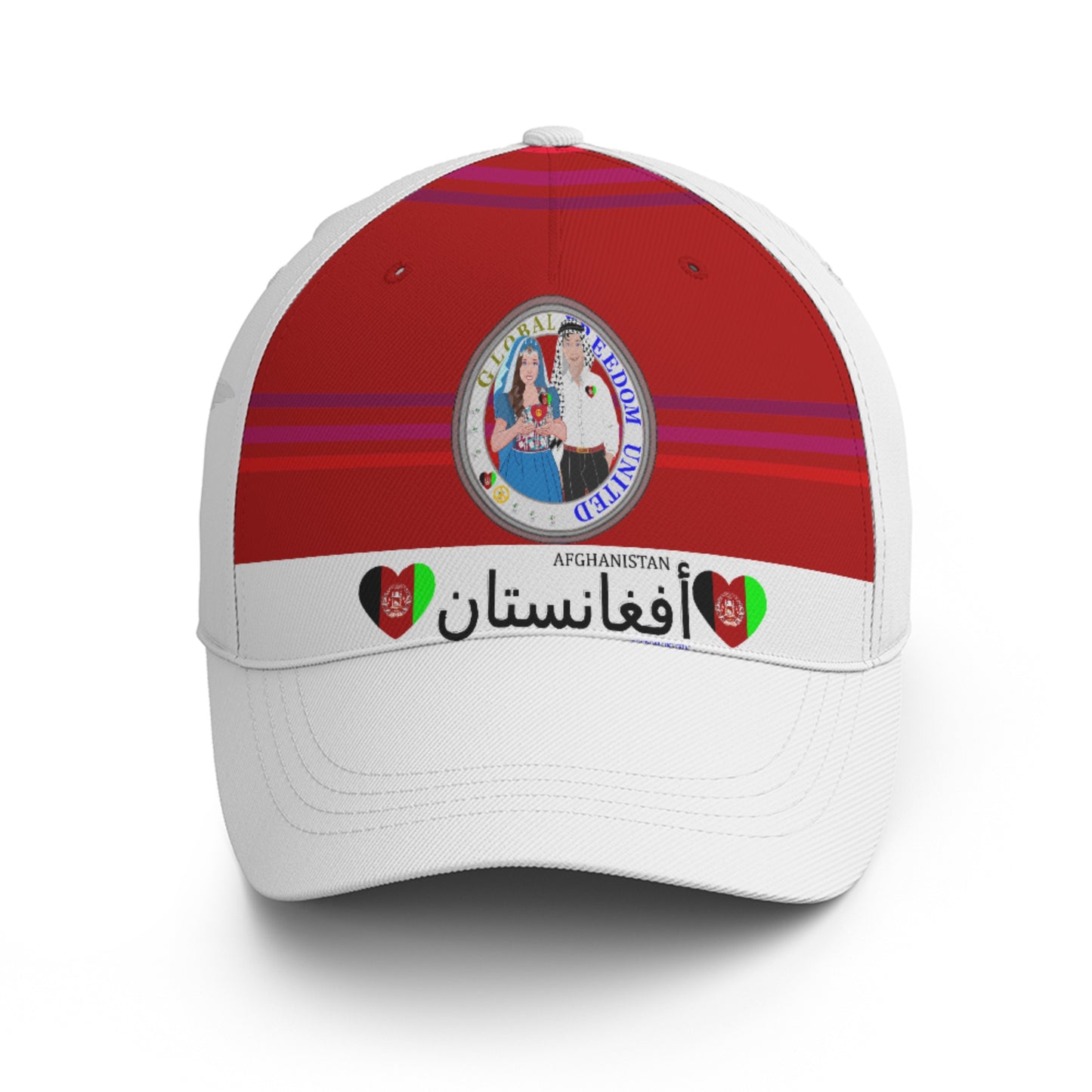 Basketball Cap GLOBAL FREEDOM UNITED© Couple Afghanistan Red