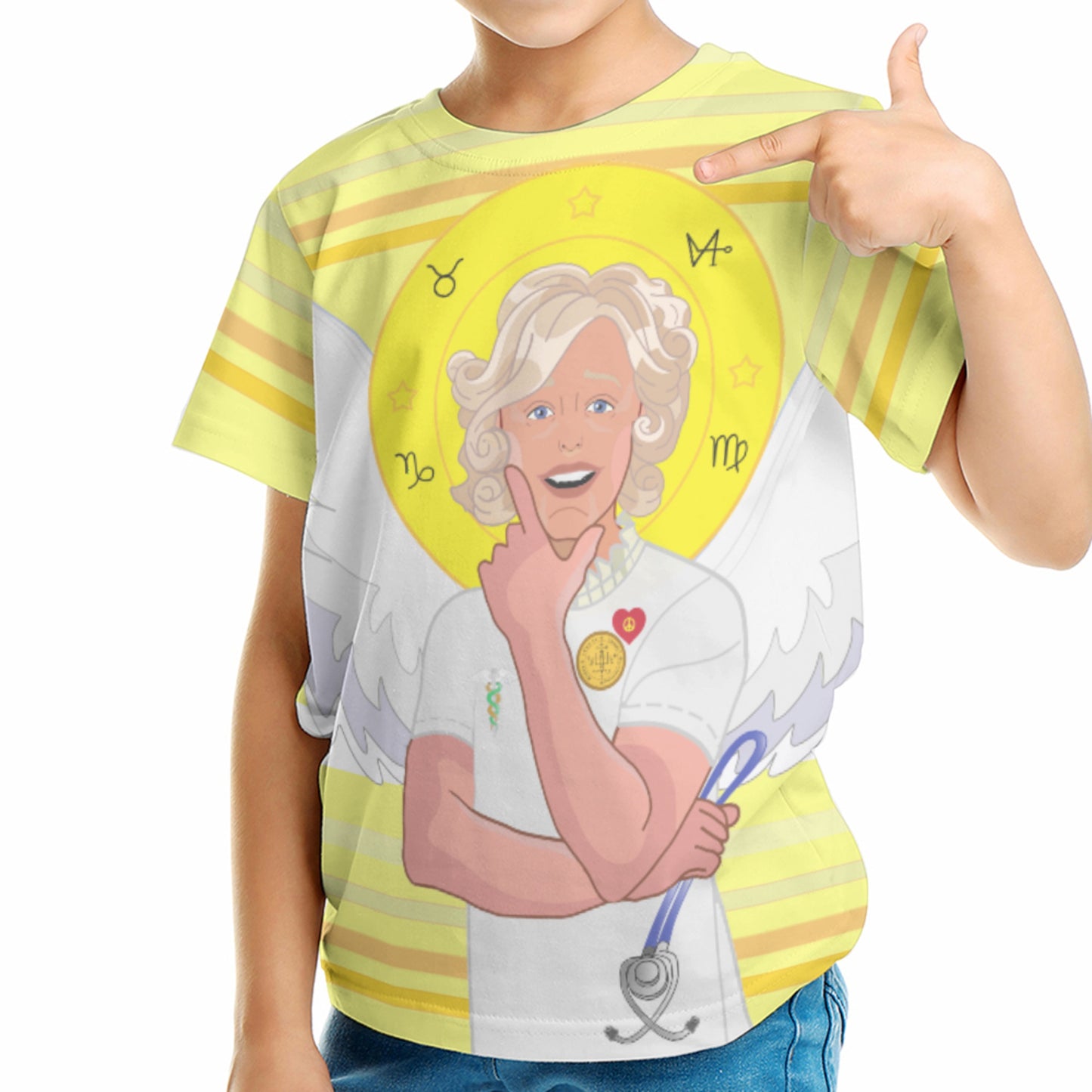 Kits T-shirt GLOBAL FREEDOM UNITED© Archangel Gabriel Arabic Yellow