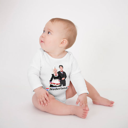 Baby Long-sleeve Bodysuit GLOBAL FREEDOM UNITED© Couple Nederland V3