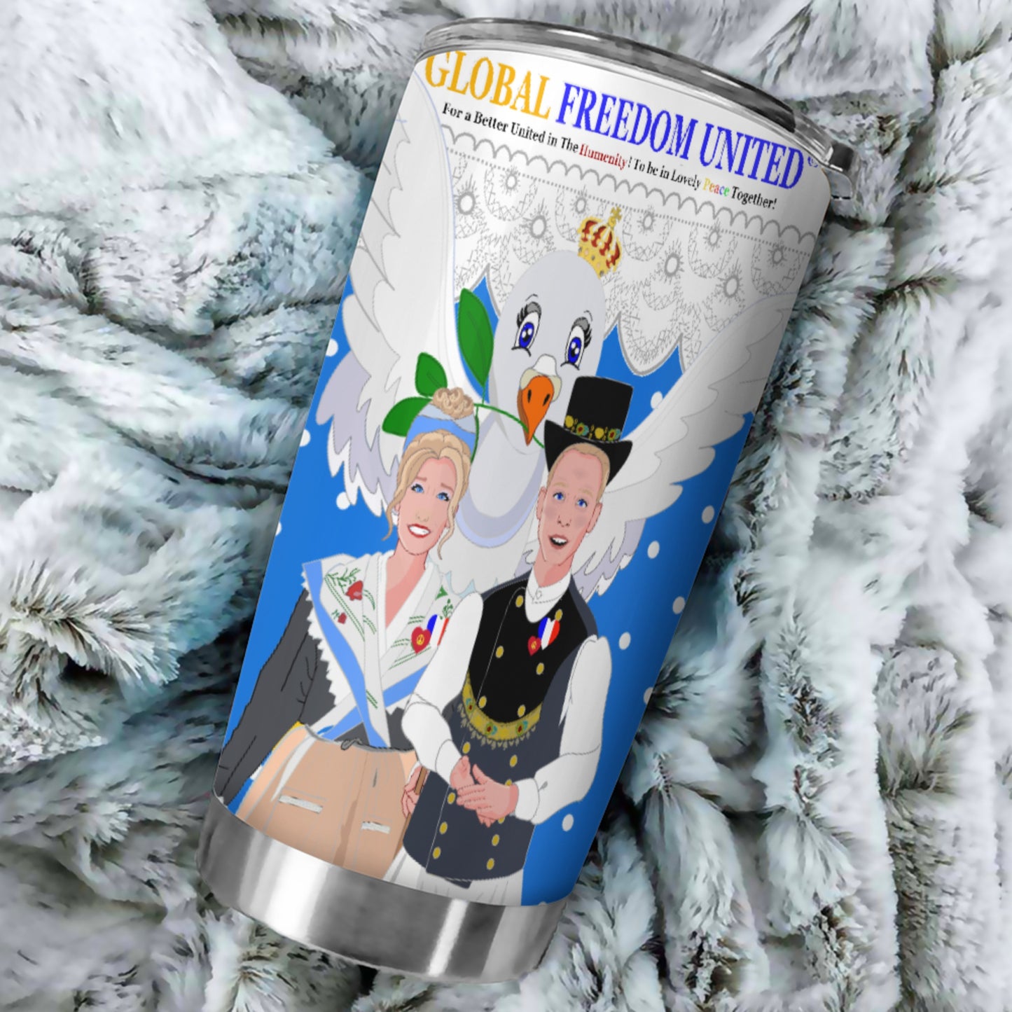 Tumbler GLOBAL FREEDOM UNITED© Couple French Deep Blue