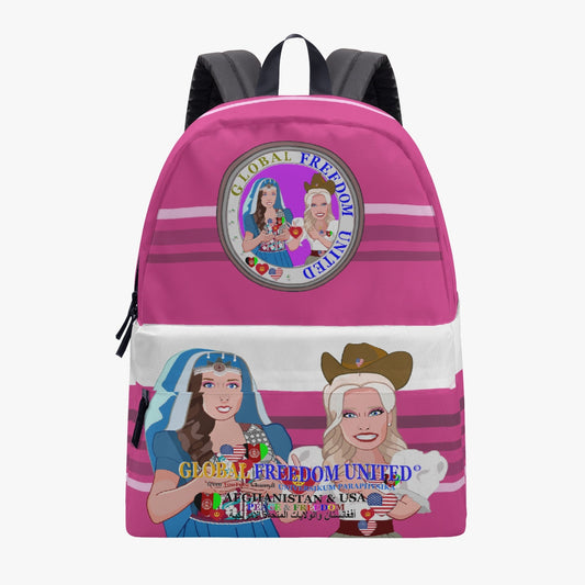GLOBAL FREEDOM UNITED© Women AFGHANISTAN & USA PINK All-over-print Canvas Backpack