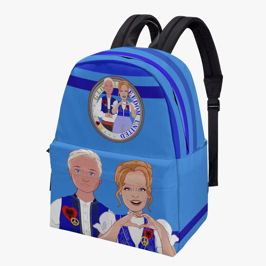 GLOBAL FREEDOM UNITED© Couple Albania Deep Blue - All-over-print Canvas Backpack