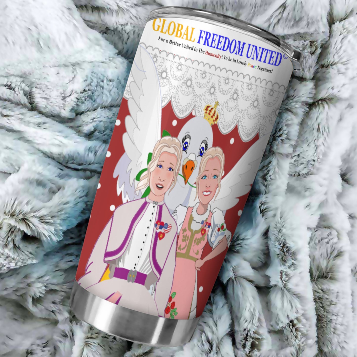 Tumbler 2 GLOBAL FREEDOM UNITED© Women Serbia & USA Red