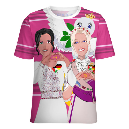 Women´s T-shirt 2 GLOBAL FREEDOM UNITED© Women Palestina & Germany Pink