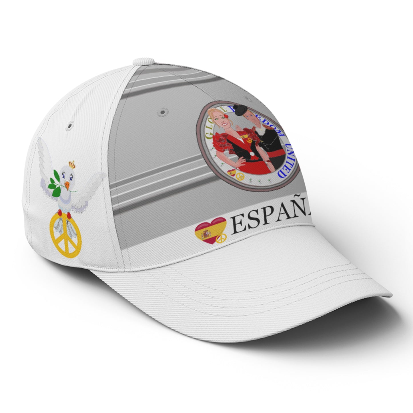 Basketball Cap GLOBAL FREEDOM UNITED© Couple Spain Grey