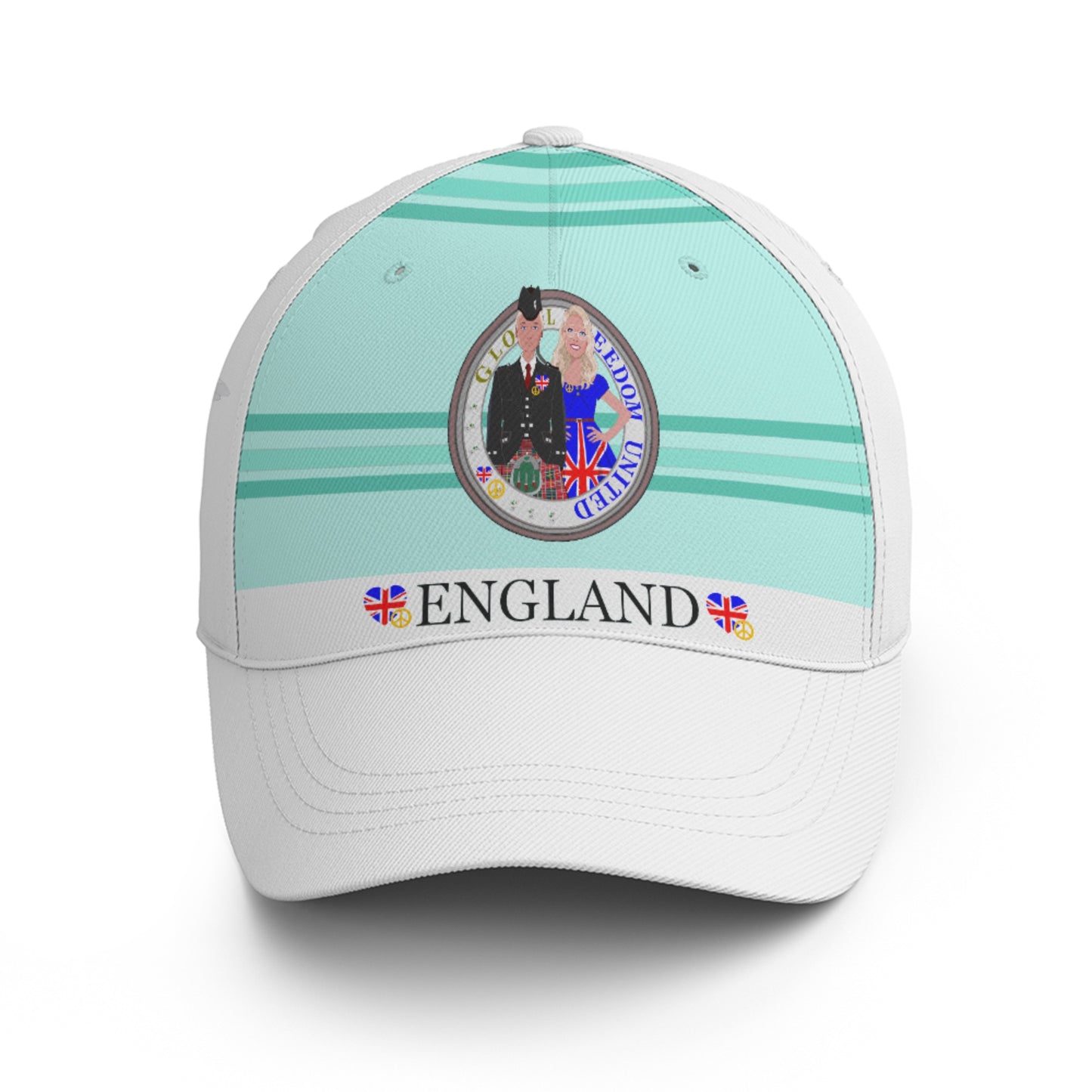 Basketball Cap GLOBAL FREEDOM UNITED© Couple England Light Green