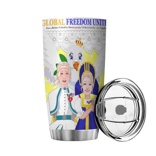 Tumbler GLOBAL FREEDOM UNITED© Women Russia & USA Yellow