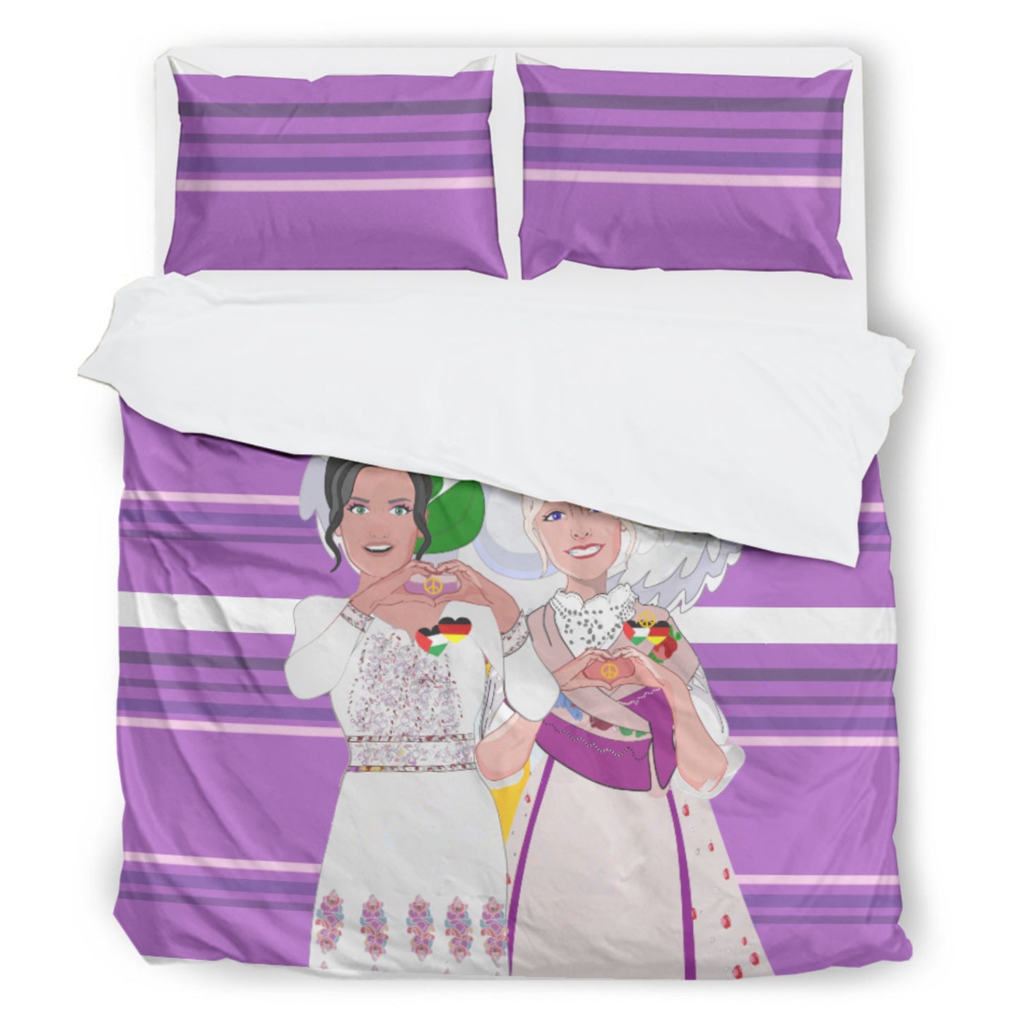 Bed Line GLOBAL FREEDOM UNITED© Women Palestina & Germany Lilac