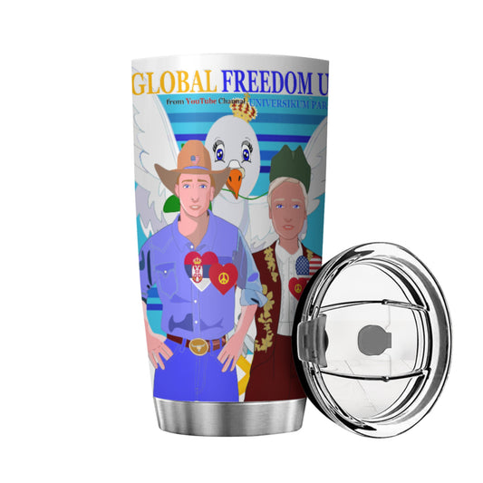 Tumbler GLOBAL FREEDOM UNITED© Men Serbia & USA Blue