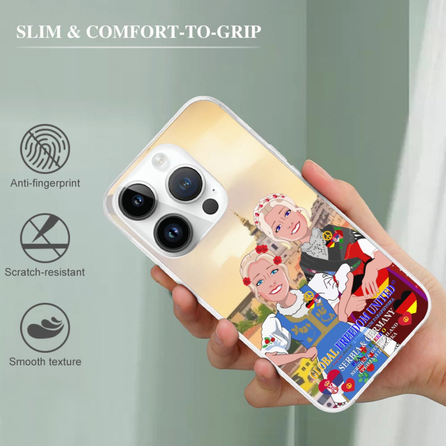 Phone Case GLOBAL FREEDOM UNITED©  Women Serbia & Germany V2