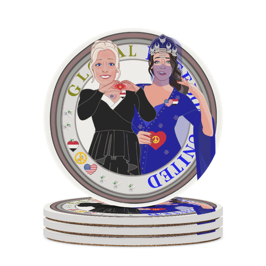 Ceramic Car Coaster GLOBAL FREEDOM UNITED© Women Yemen & USA
