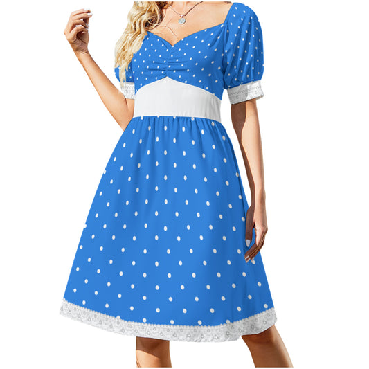 Sweethaerd Dress GLOBAL FREEDOM UNITED© White Dots Blue