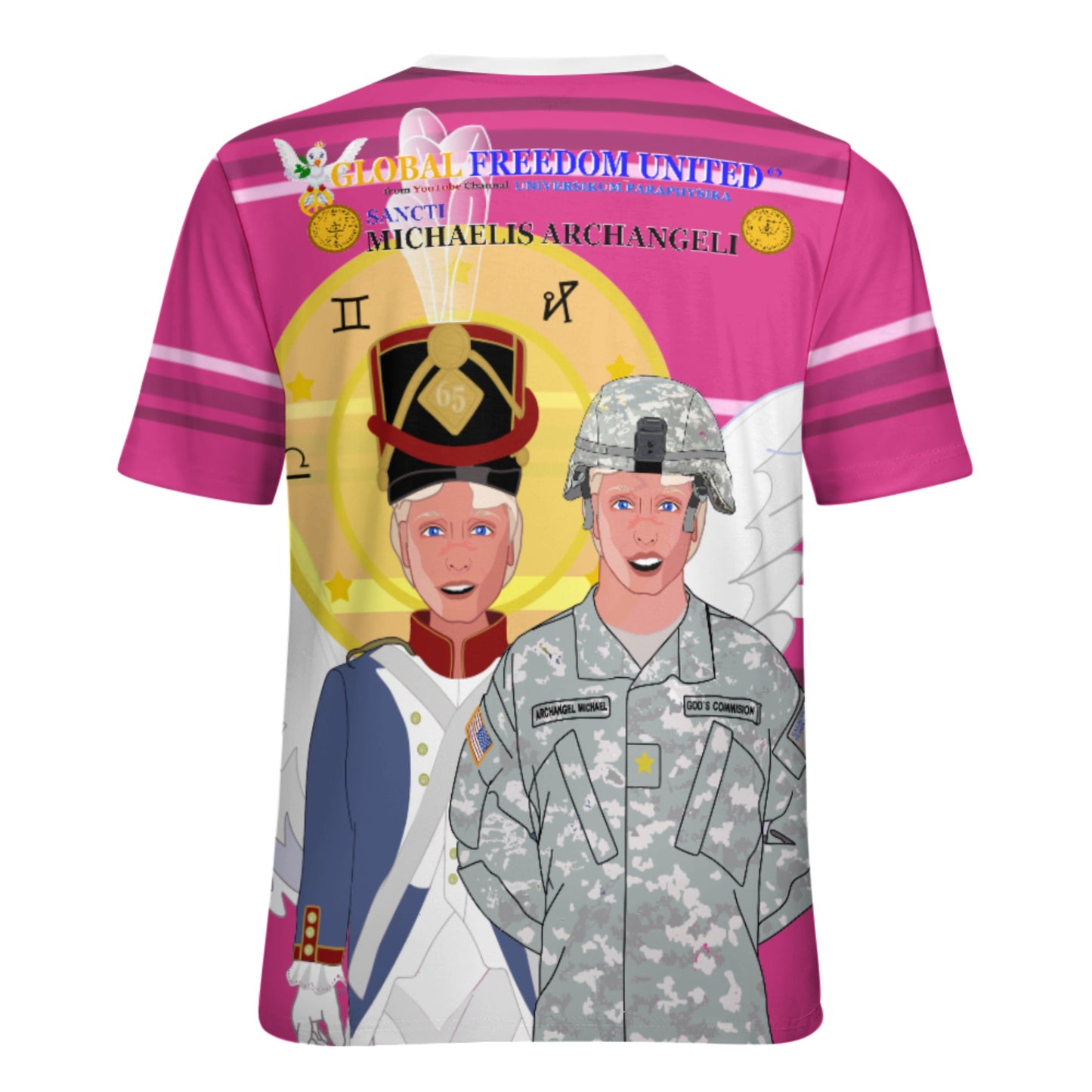 Women´s T-shirt  Global Freedom United© Archangel Michael In Latin V3 Pink2