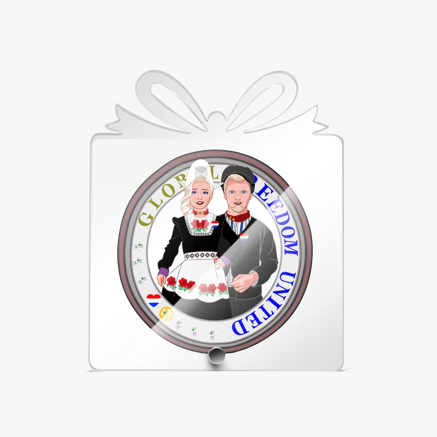 GLOBAL FREEDOM UNITED© Couple Nederland Acrylic Plaque with  Stand - Gift Shape
