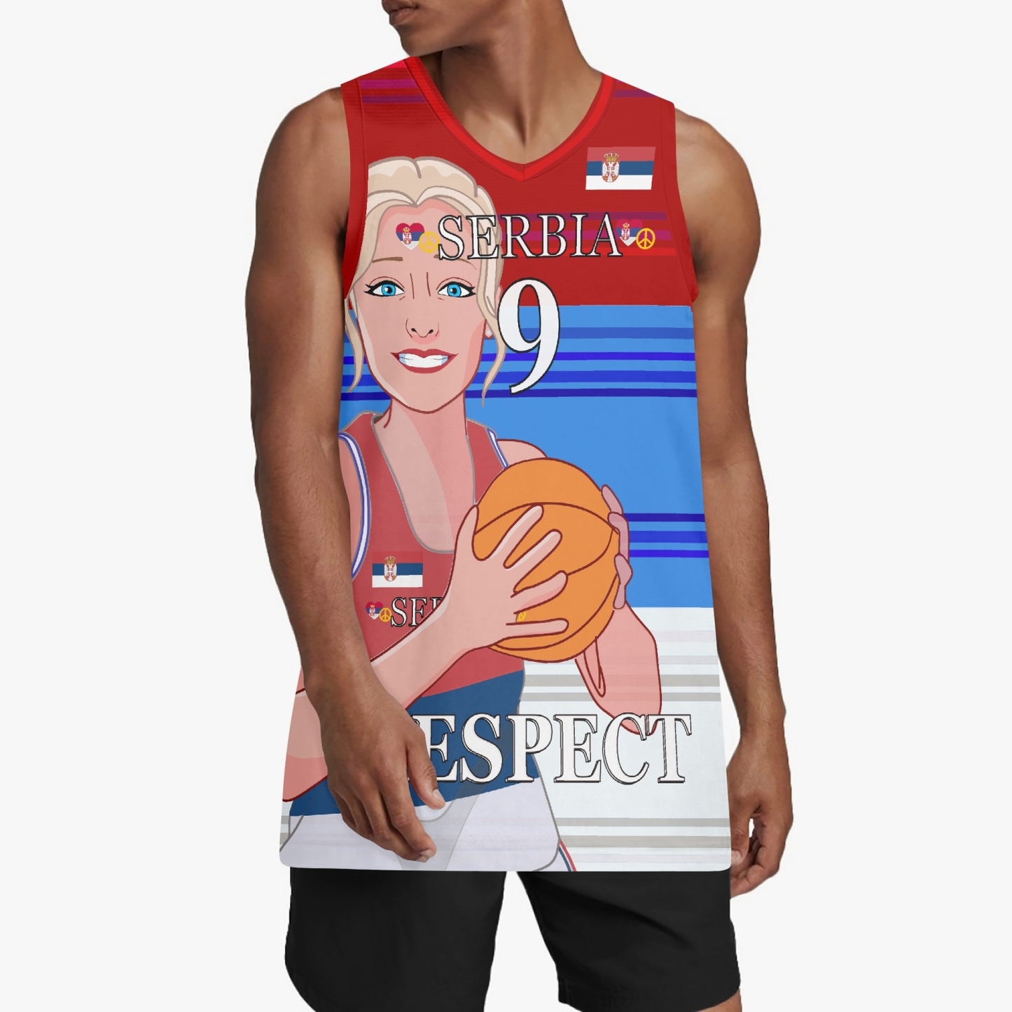 Basketball Jersey GLOBAL FREEDOM UNITED COUPLE EDITION WOMEN SERBIA v1 9