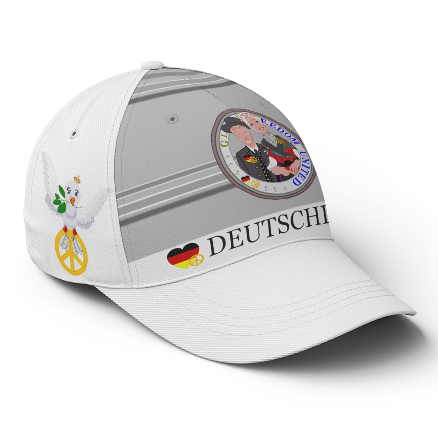 Basketball Cap GLOBAL FREEDOM UNITED© Couple Germany Grey
