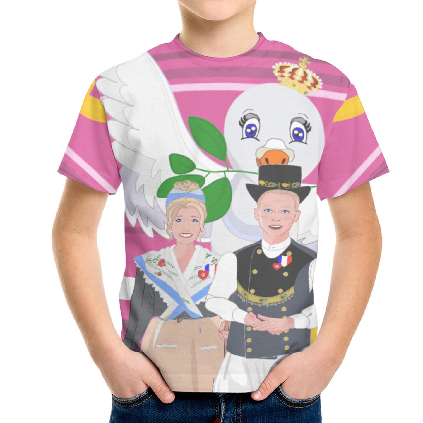 Kit´s T-shirt GLOBAL FREEDOM UNITED© Couple French Pink2