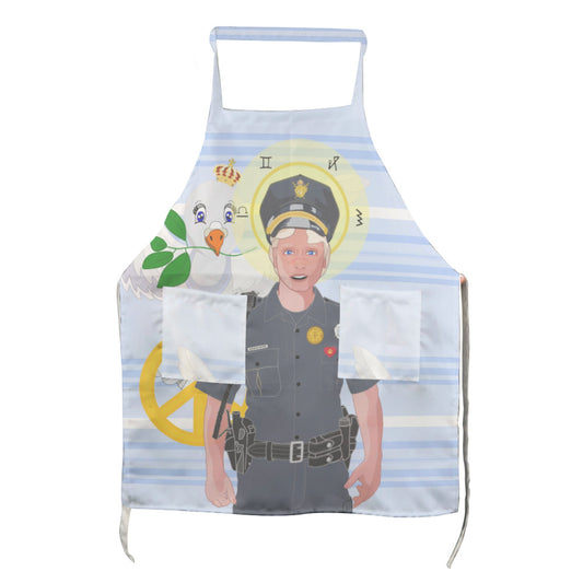 Apron GLOBAL FREEDOM UNITED© Archangel Michael As Policemen Light Blue