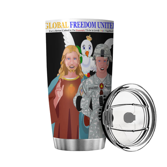 Tumbler GLOBAL FREEDOM UNITED© Jesus Is The Biggest Hero Black For US American Soldiers Men Black