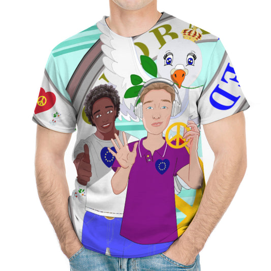 Men´s T-shirt GLOBAL FREEDOM UNITED© Men Anti Racism & Fascism Light Green