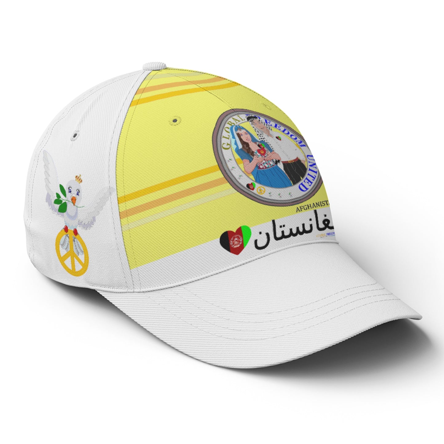 Basketball Cap GLOBAL FREEDOM UNITED© Couple Afghanistan Yellow
