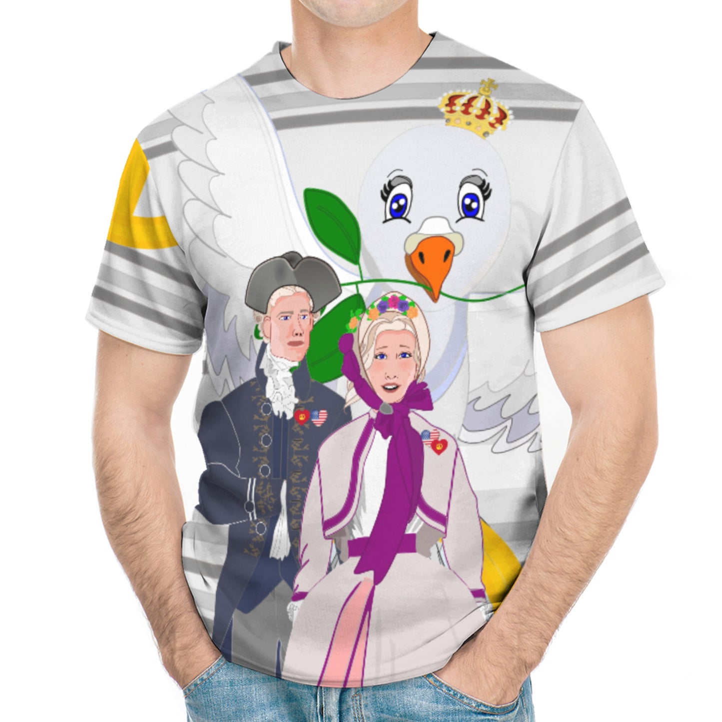 Men´s T-shirt  GLOBAL FREEDOM UNITED© Couple USA V3 Grey