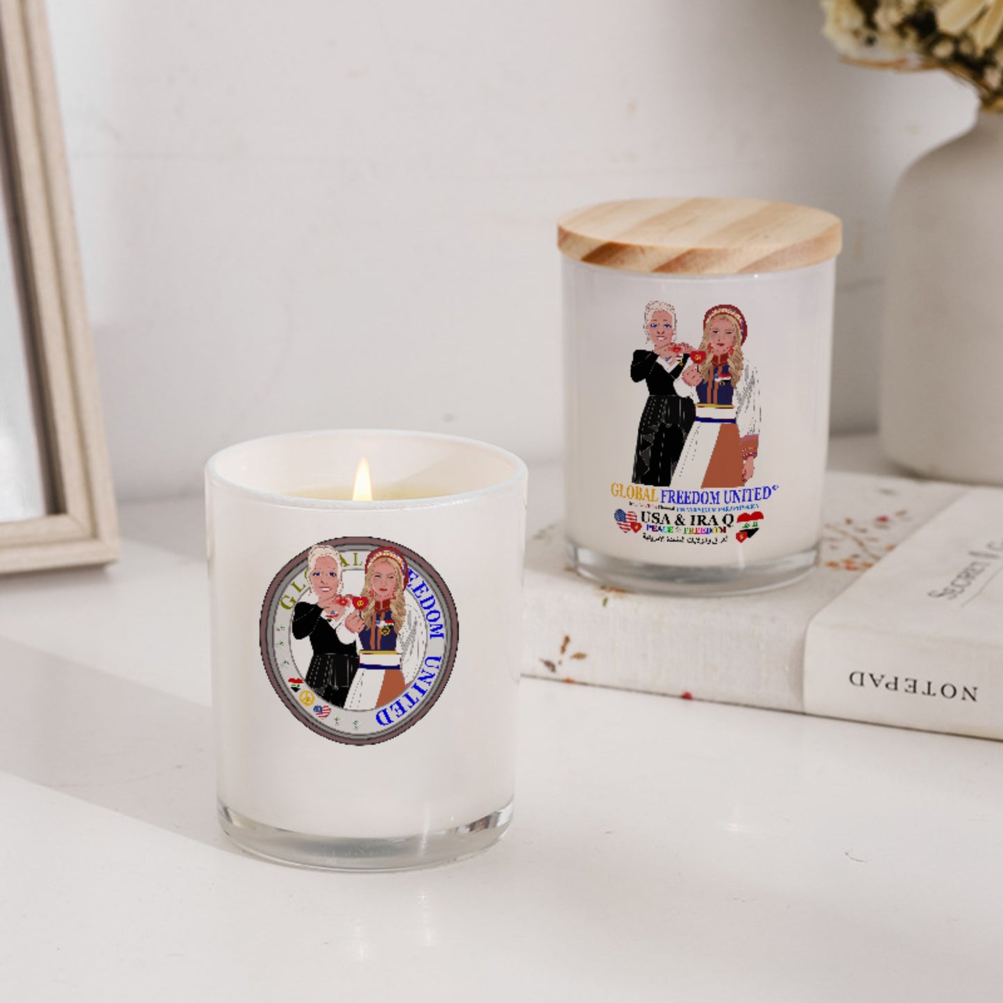 Scented Soy Candle GLOBAL FREEDOM UNITED© Women Iraq & USA