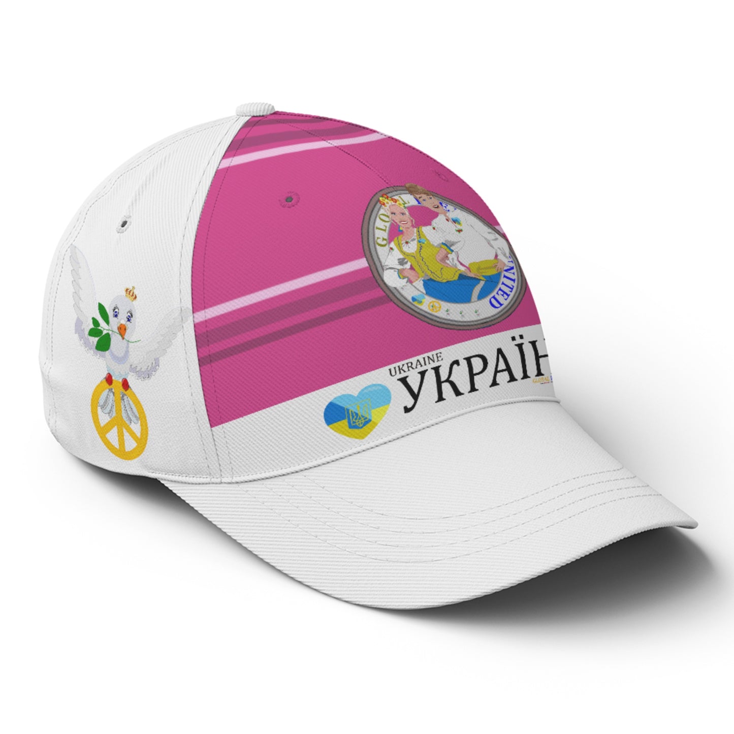 Basketball Cap GLOBAL FREEDOM UNITED© Couple Ukrain Pink2