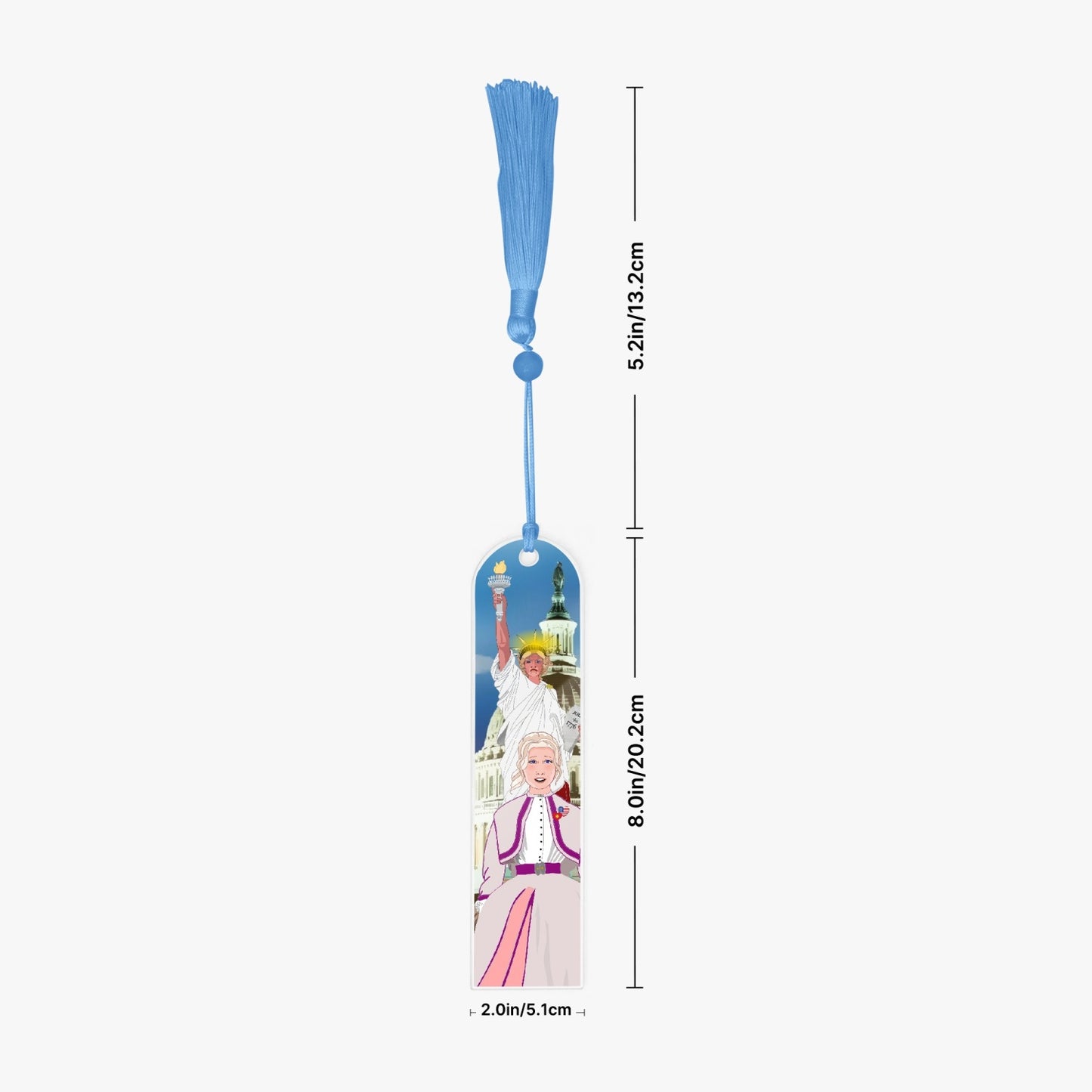 Acrylic Bookmark - Semicircle GLOBAL FREEDOM UNITED© USA GIRL V3