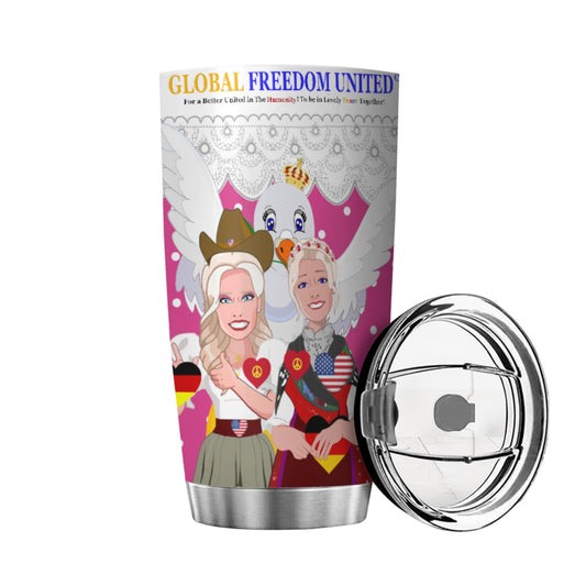 Tumbler GLOBAL FREEDOM UNITED© Women Germany & USA Pink2