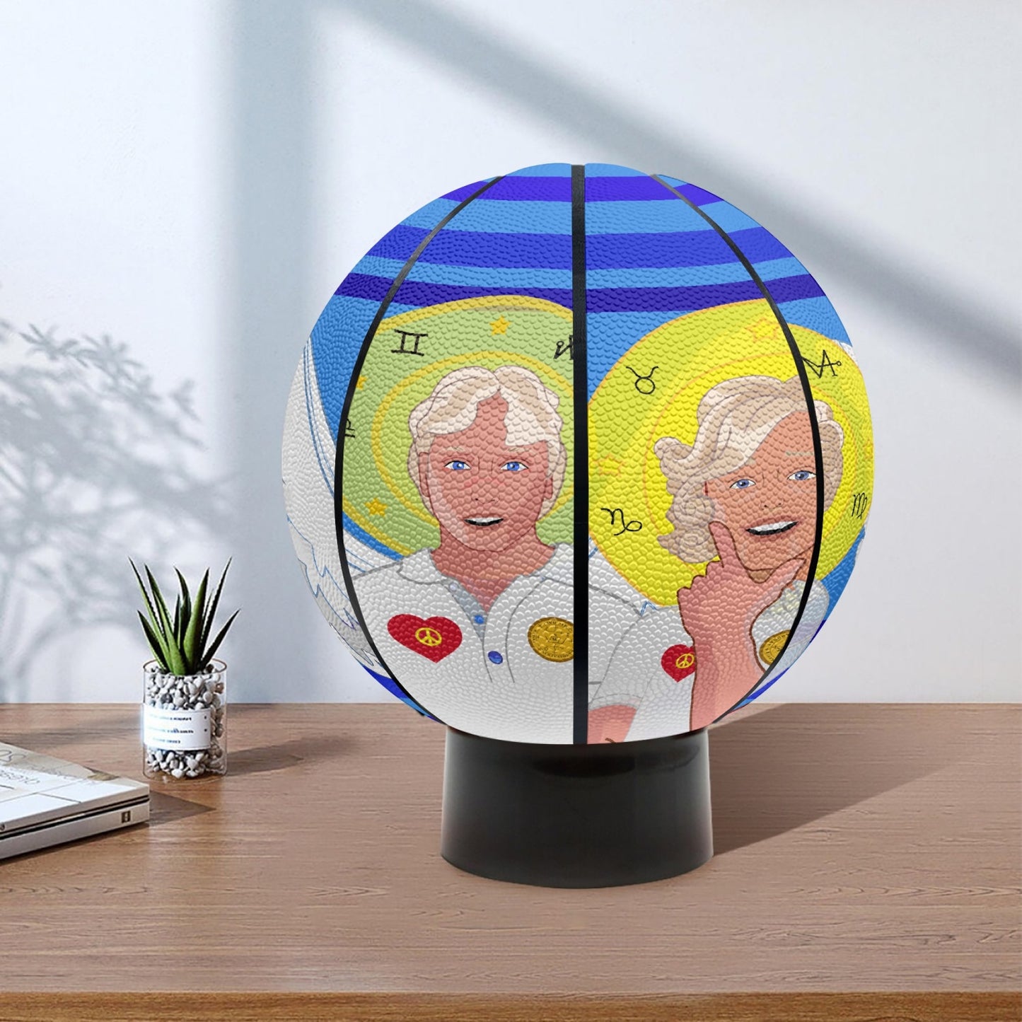 Basketball - Eight - Panel Printed GLOBAL FREEDOM UNITED© 4 ARCHANGELS DEEP BLUE