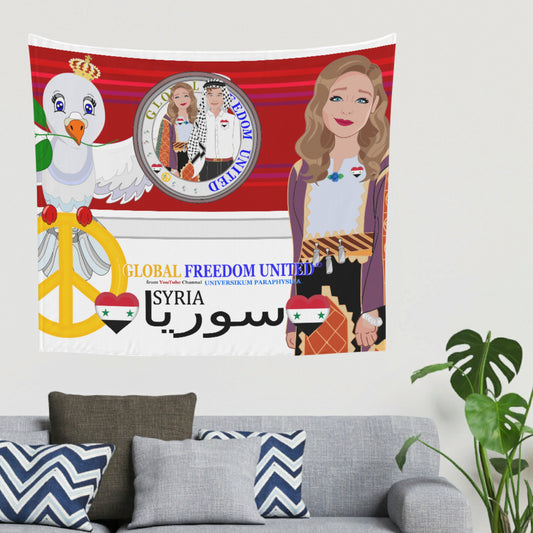 Tapestry GLOBAL FREEDOM UNITED© Couple Syria Red