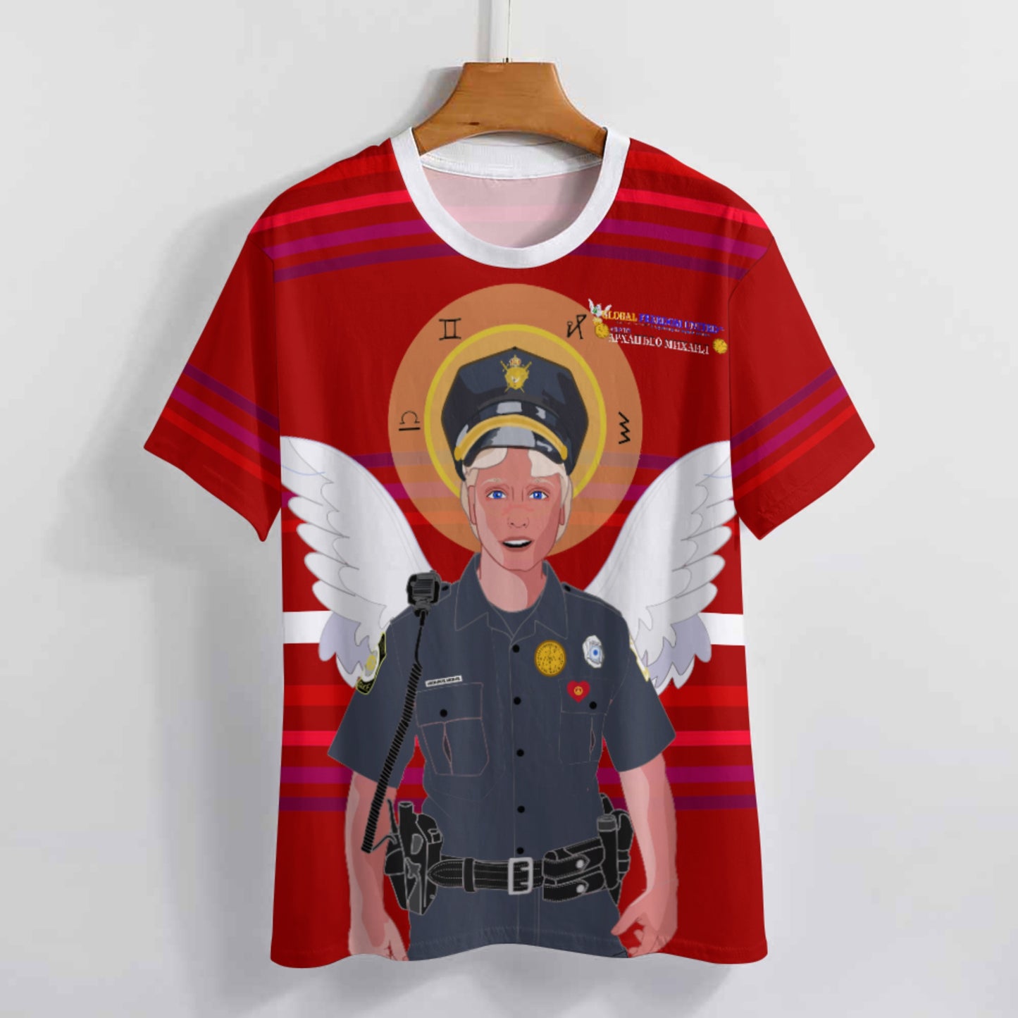 Women´s T-shirt  GLOBAL FREEDOM UNITED© Archangel Michael Serbia V4 Red