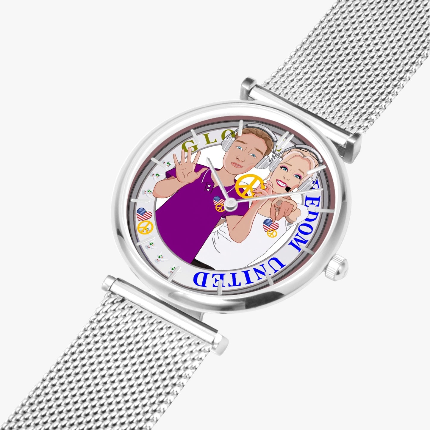 GLOBAL FREEDOM UNITED© Couple Wight American - New Stylish Ultra-Thin Quartz Watch (With Indicators)