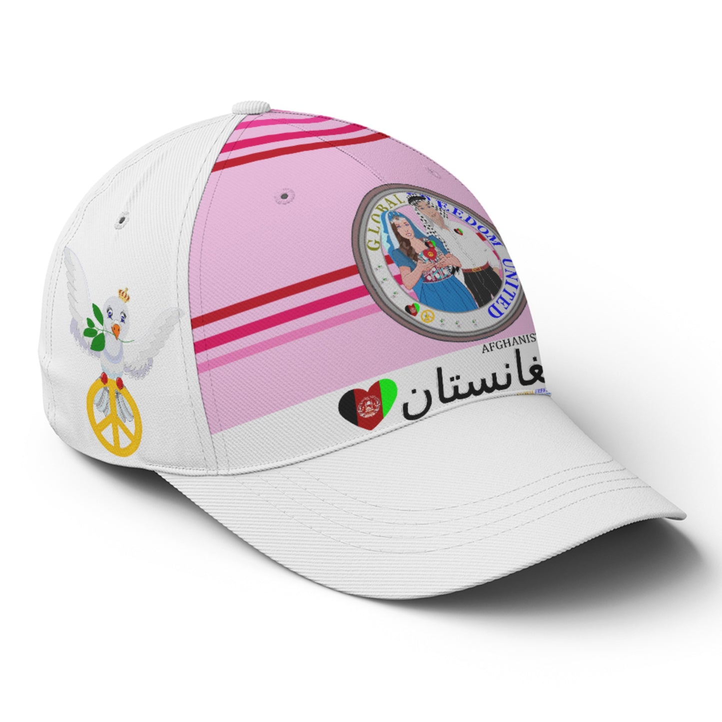 Basketball Cap GLOBAL FREEDOM UNITED© Couple Afghanistan Pink1