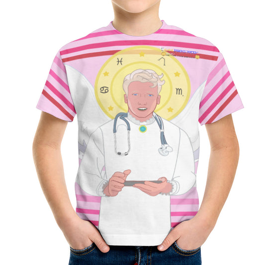 Kid´s T-shirt Global Freedom United© Archangel Rafael Old Latin Pink1