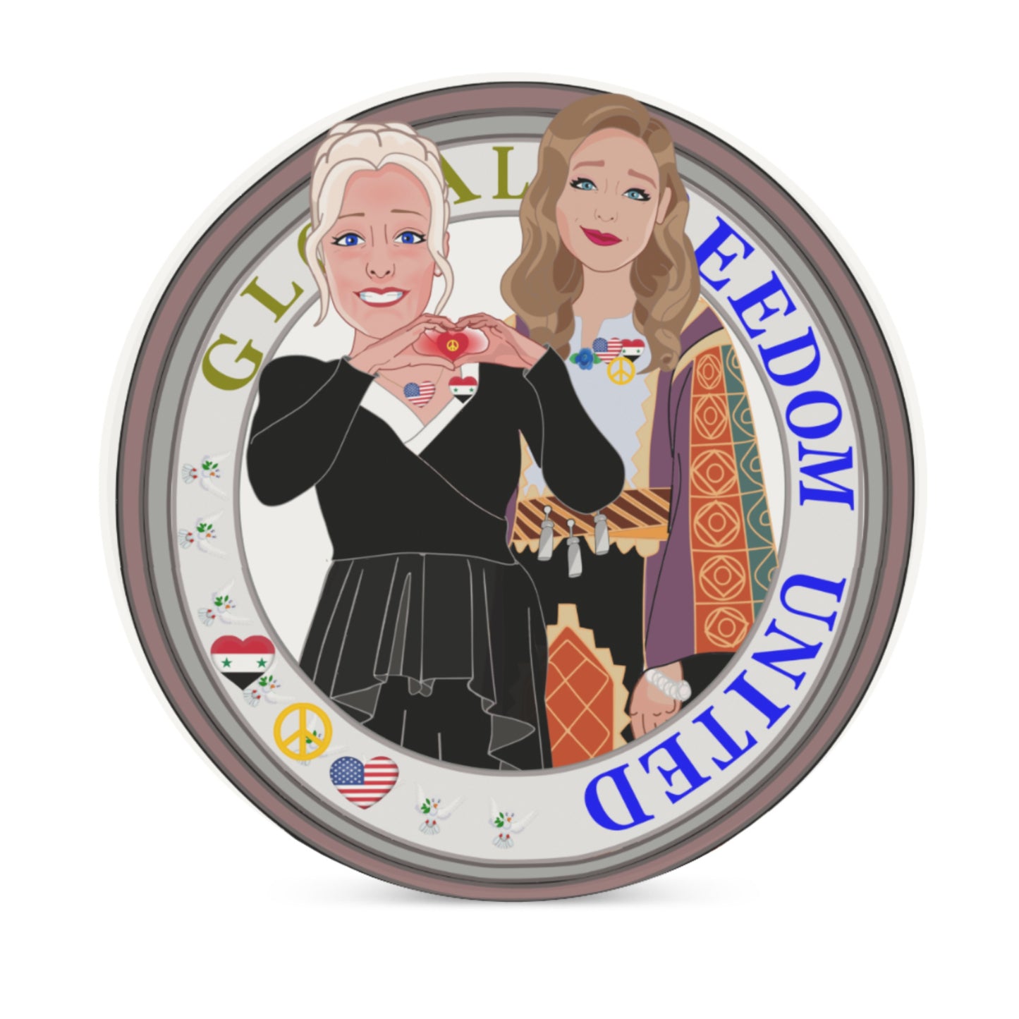 Ceramic Coasters Global Freedom United© Women Syria & Usa