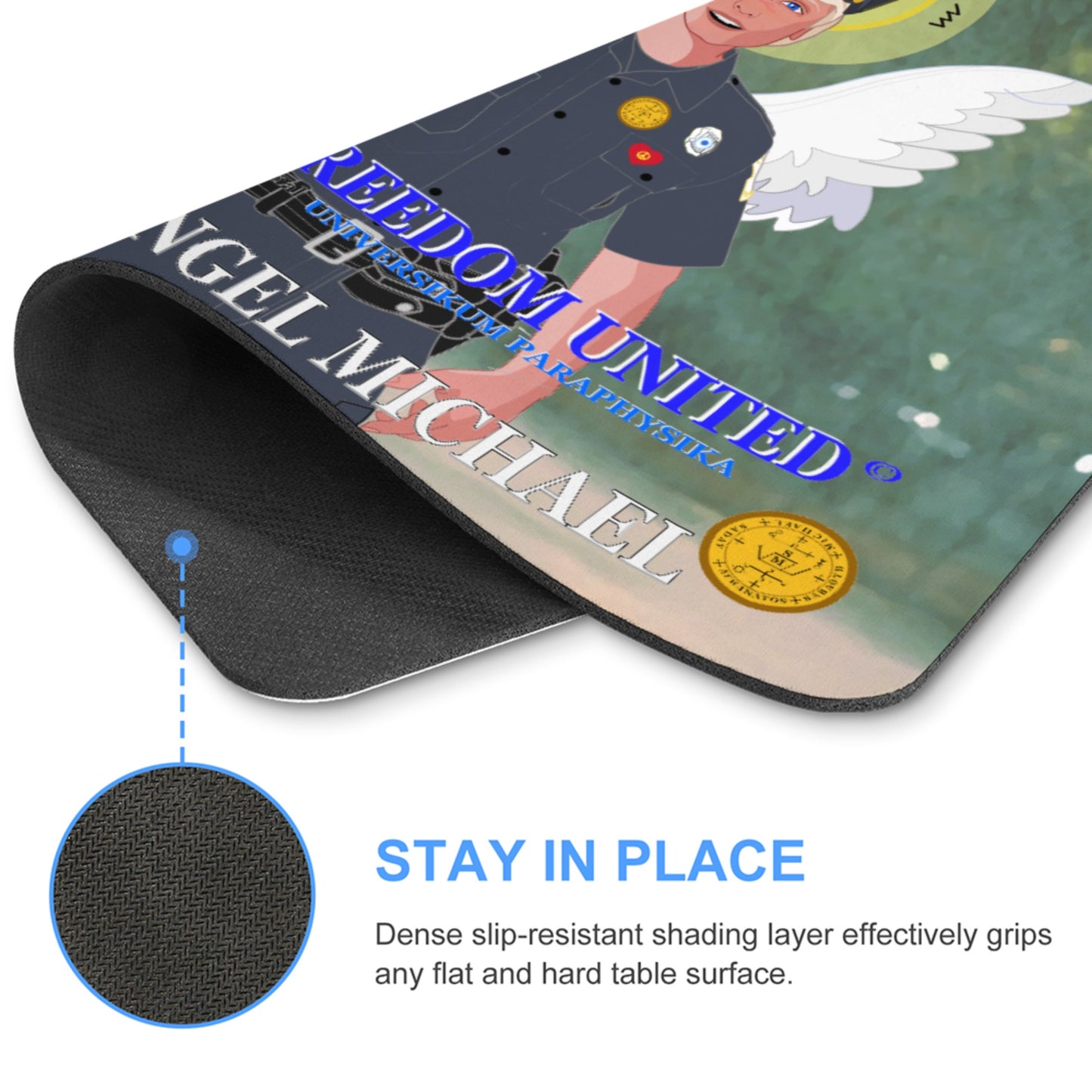 Mouse Pad  GLOBAL FREEDOM UNITED© Archangel Michael As Policemen