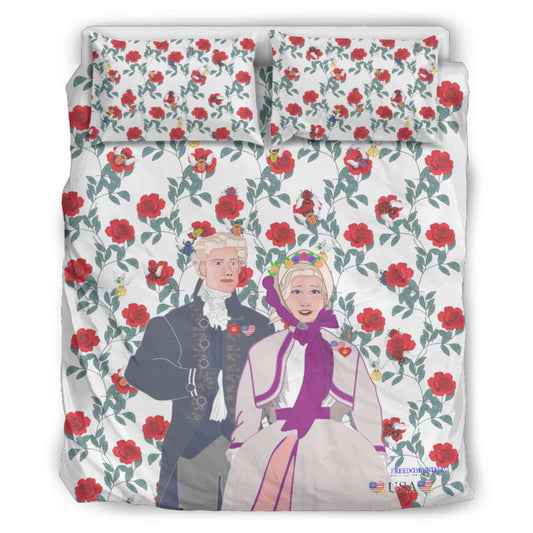 Bed Line GLOBAL FREEDOM UNITED© Couple USA Traditional Red Roses