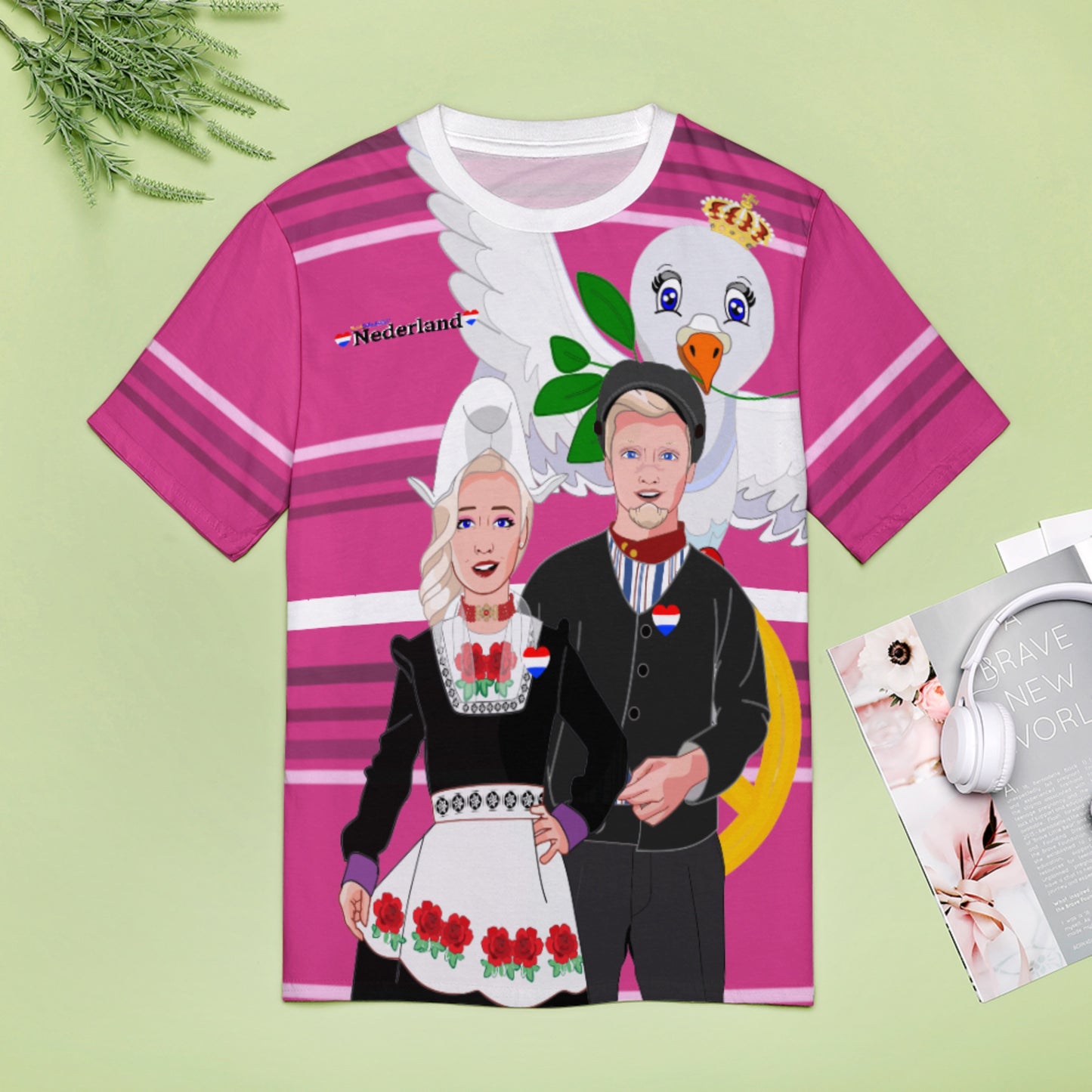 Women´s T-shirt 2 GLOBAL FREEDOM UNITED© Couple Nederland Pink