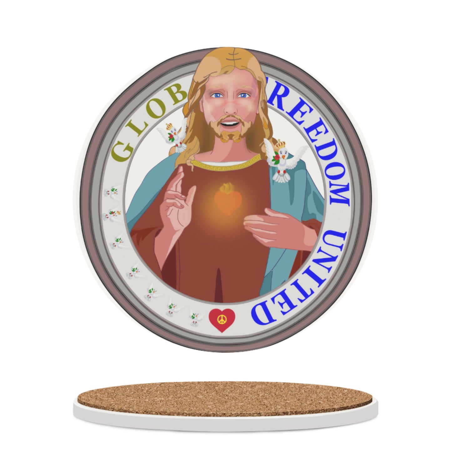 Ceramic Coasters  GLOBAL FREEDOM UNITED© Jesus Christ