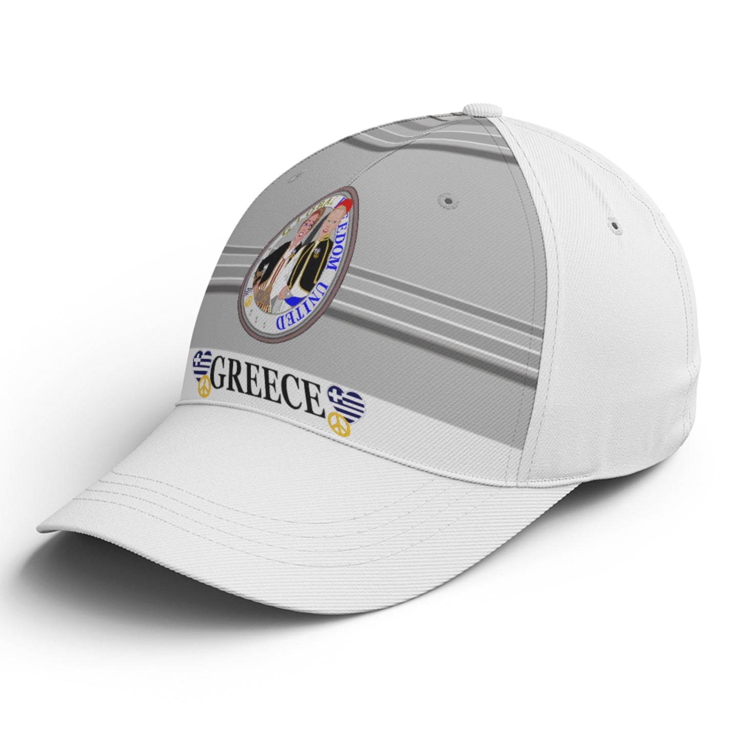 Basketball Cap GLOBAL FREEDOM UNITED© Couple Greece Grey