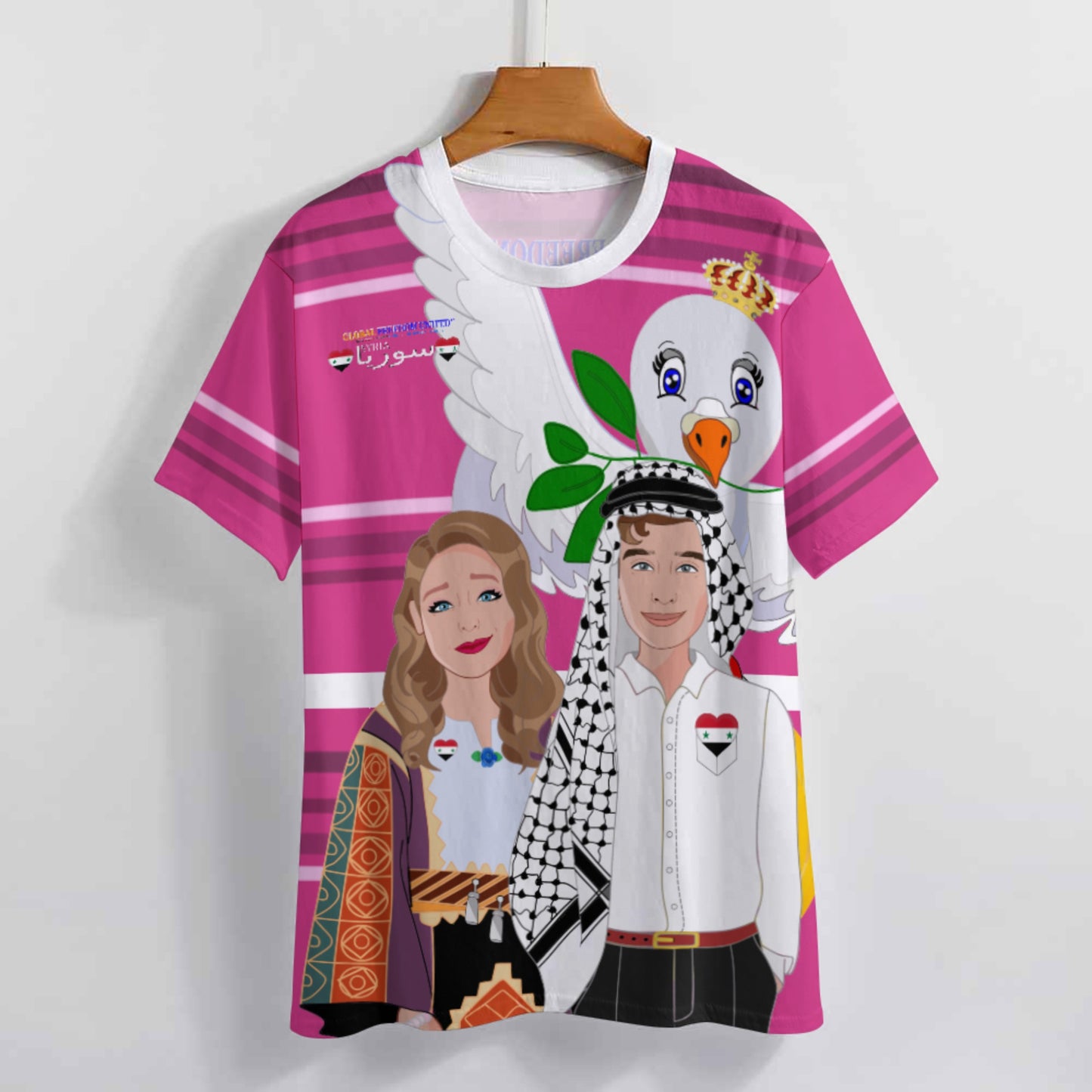 Women´s T-shirt  GLOBAL FREEDOM UNITED© Couple Syria Pink2