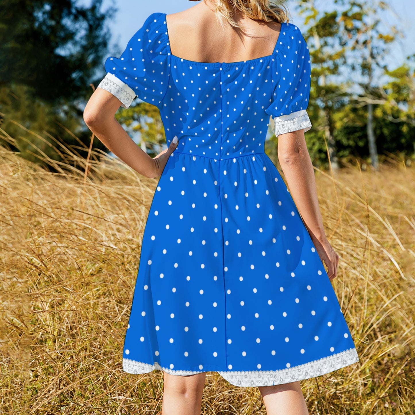 Sweethaerd Dress GLOBAL FREEDOM UNITED© White Dots Blue