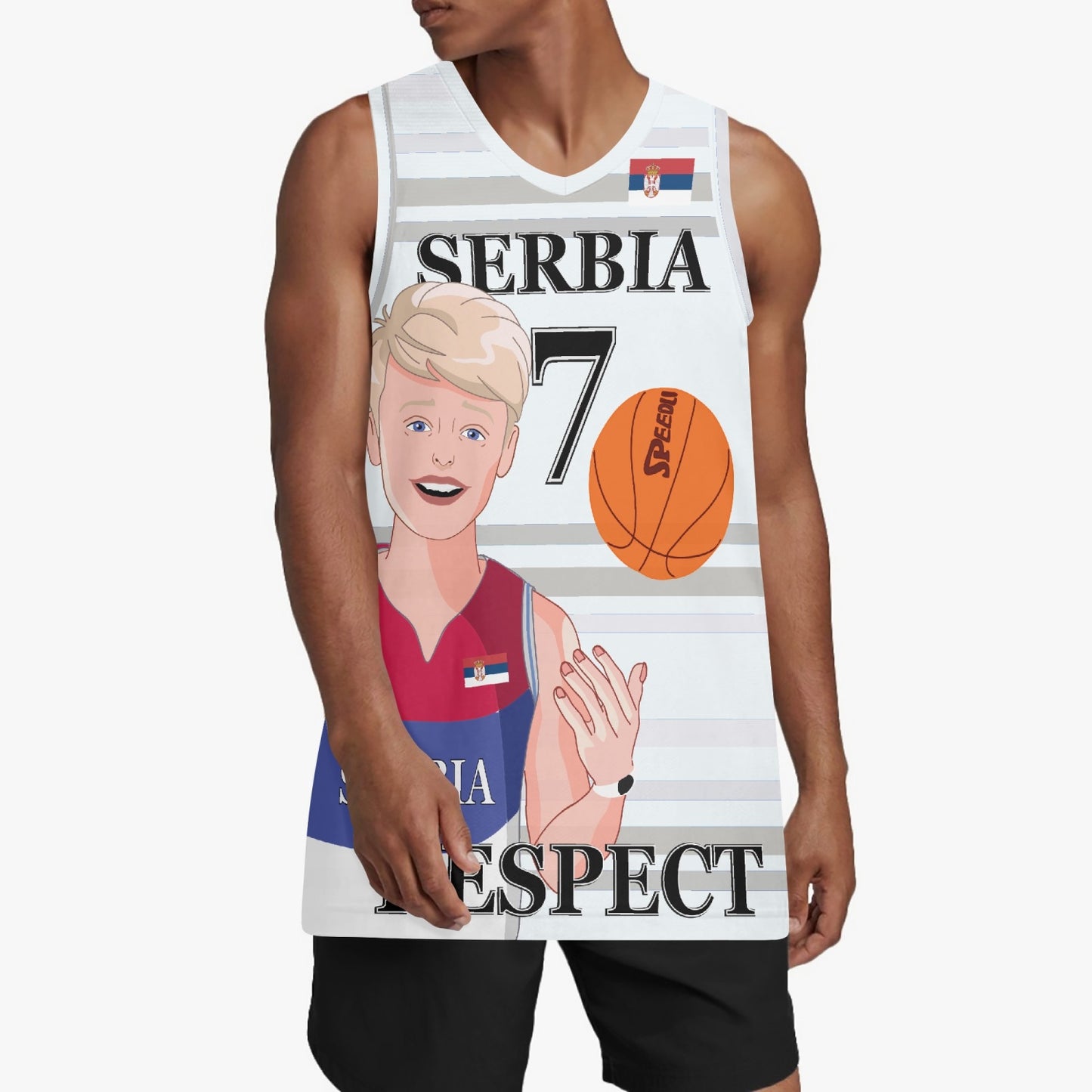 Basketball Jersey GLOBAL FREEDOM UNITED COUPLE EDITION SERBIA MEN V2 7